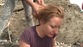 Hairpulling Fight Extreme on the Rocks by Peneloppe Ferre and Stonmy Vs Kiki