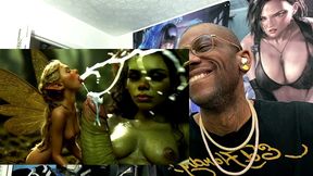 delicious big breast short stack cum shooting goblins getting their wet cocks fucked and deepthroated, ai generated