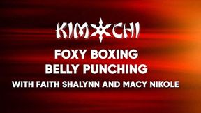 Foxy Boxing Belly Punching with Faith Shalynn and Macy Nikole - SD