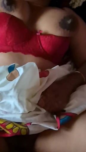 Sexy Indian Bhabhi Sreeja in Hot Red Bra & Saree Pussy Fingered Pounded Hard Doggy Style