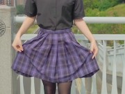 【伪娘】黑丝天桥露出（完整版Patreon）