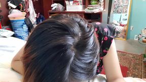 Cute sissy girl gives her dildo a blowjob