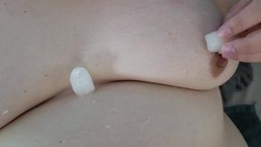 Sensual play with ice cubes, her lust will be ice-cold hot