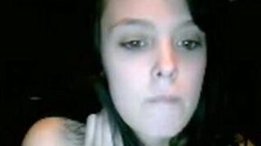 Cute pale chick flashed her small but cute titties on webcam