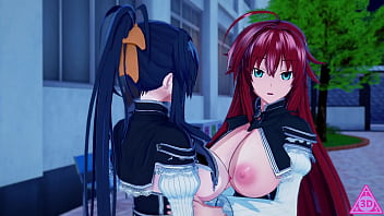 Rias Gremory e Akeno Himejima si sfregano la figa