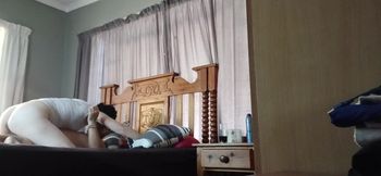 A gorgeous brunette rides my big cock