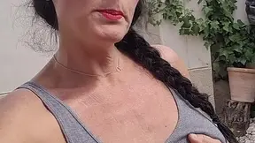 Alluring mom pays gardener with a blowjob and cum on her face