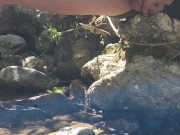 7 Handsfree ejaculations on the creek - 2 angles - Handsfree orgasam ( its so easy if you know how )