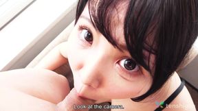 Japanese Aina Nanjyo has big juicy tits she uses for a titty fuck