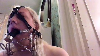 Testing my new pony deepthroat training gag