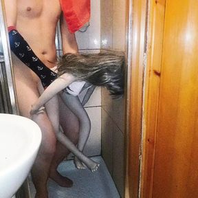 He loves to get fucked hard in the shower