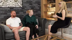 Cuckolded husband watches as busty slut takes on big dick