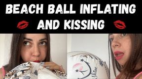 Inflating and kissing my ball with lipstick