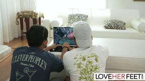 Inked Candy's Footjob Delight