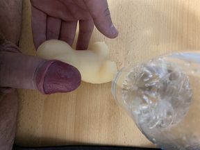 Standing, I Jerk off My Dick and Taste the Lubricant From My Penis