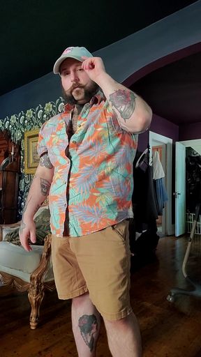 Bearded Man in Hawaiian Shirt