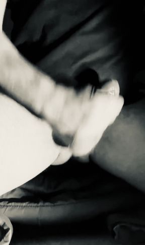 Slow motion cum shot black and white