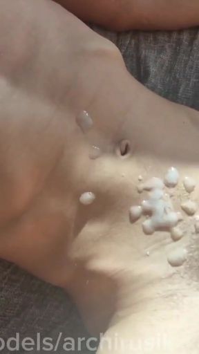 Self-fellatio of large cocks with cum swallowing   Clip 1