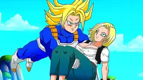 Trunks Rescues Voluptuous Android 18 Leading to Hot creampie Climax