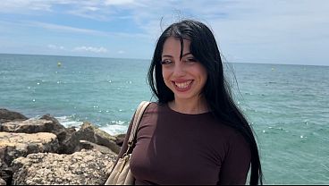 I go with my stepbrother to spend the day at the beach and we end up fucking between the hidden stones