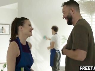 Maid Alison Rey Flirts With Rich Customer Will Pounder In Front Of Her Spouse