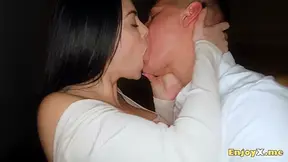 Horny black-haired Sapphire Astrea salutes Jason Carrera's ample boner for a sloppy rodeo ride.