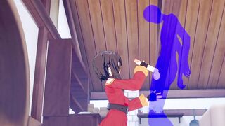 KonoSuba Animated - Megumin Hand Job with cummed into her face