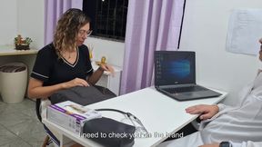 Student goes to the doctor and he performs an abdominal exam on her. POV