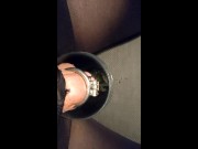 Crossdresser Pees into a Cup and Drinks it