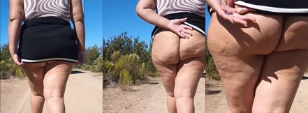 Part 1 of wife flashing ass in mini skirt on public trail