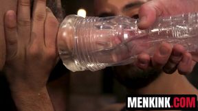 Sebastian Keys and Chance overstimulate Scott DeMarcos vibrating cock