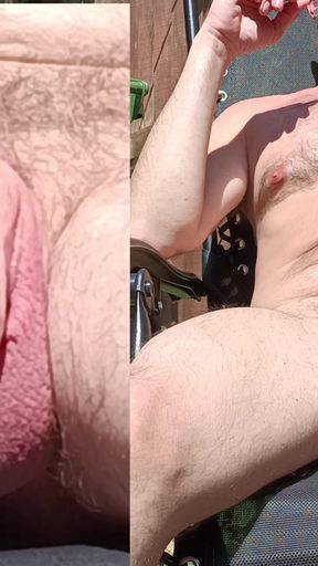 Stripping Naked, Sunbathing, Masturbating, Cumming as Neighbour Watches - Rockard Daddy