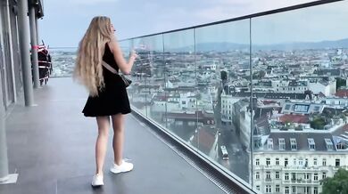 Blonde teen’s tight pussy stuffed in public by big cock creampie