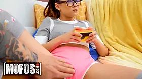 Gamergirl with nerdy glasses Lulu Chu gets banged aggressive and hard by her kinky boyfriend - mofos