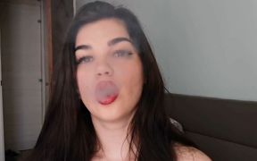 Gorgeous Girl Smoking Face Close-up