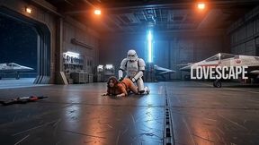 stormtrooper captures hot brunette - intense fuck (ai gen)