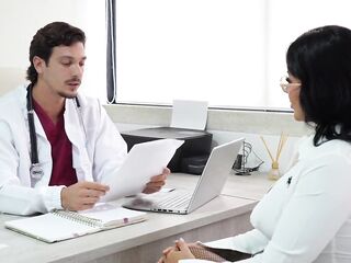 An aspiring nurse presents her resume to Dr. JOE
