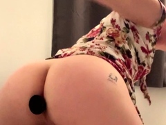 Shemale tranny enjoying solo masturbation