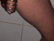 LOCKED in to a COCK CAGE ** Slow Motion **