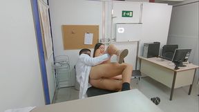 Dirty perverted gynecologist fucks the sexiest patient with huge natural tits