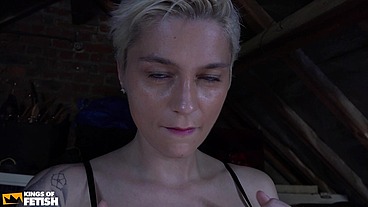 Sexy MILF gets her tight holes smashed by a old man after sucking and licking his asshole