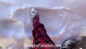 Temptress Mango's Sock Sniffing Foot Worship Snow Day