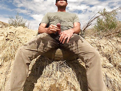 spraying pee during field work