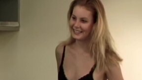 Cutie with tiny boobs gets her beaver screwed in classic porn vid