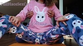 Not Teases Steamy Seduction with Pyjama Wearing Stepsis