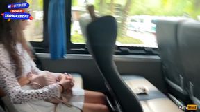 Public bus dick flash makes him cum hard in front of strangers handjob