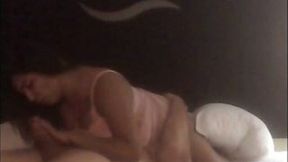 Chubby sexy big bottomed wife in nightie was riding strong cock