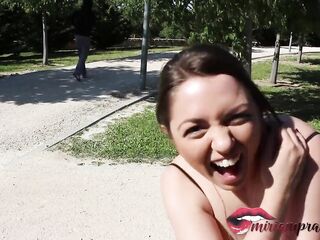 amateur bang in public park with lascivious large breasts / Miriam Prado