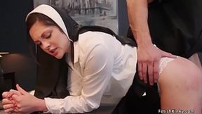 Priest Pleases Two Nuns with Rough Fucks and Tit Play