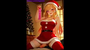 AI-generated Christmas fuckfest with Marin Kitagawa in cosplay